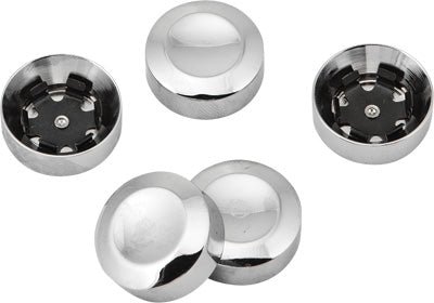 HARDDRIVE REAR SPROCKET BOLT COVER W/SPRING CLIPS (CHROME) D26-0152