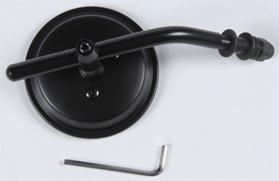 HARDDRIVE ROUND MIRROR W/4" STEM BLACK L/R 3" 18-024BK