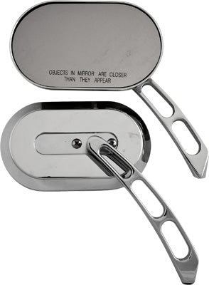HARDDRIVE OVAL MIRROR SET CHROME 5.5X3.25 PART# 60-6232 NEW