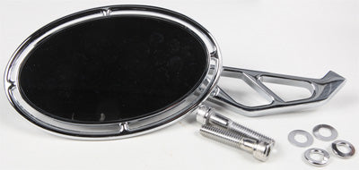 HARDDRIVE RADIUS STEPPED OVAL MIRROR CHROME L/R PART# 60-0169 NEW