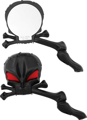 HARDDRIVE SKULL HEAD MIRROR SET (BLACK) PART# M60-6355B NEW
