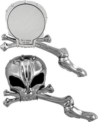 HARDDRIVE SKULL HEAD MIRROR SET (CHROME) PART# M60-6355 NEW