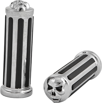 HARDDRIVE GRIPS RAIL FITS 73-UP W/SKULL HEAD END CAPS PART# 17-0531SK NEW