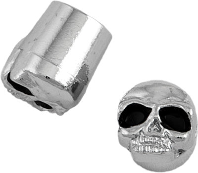 HARDDRIVE VALVE STEM CAPS METAL STEM CHROME SKULL PART# 99-6205 NEW