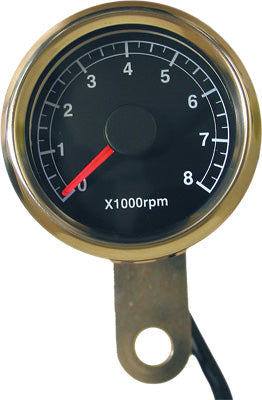 HARDDRIVE 48MM MINI TACHOMETER 8000 RPM BLACK FACE PART# 21-6911 NEW