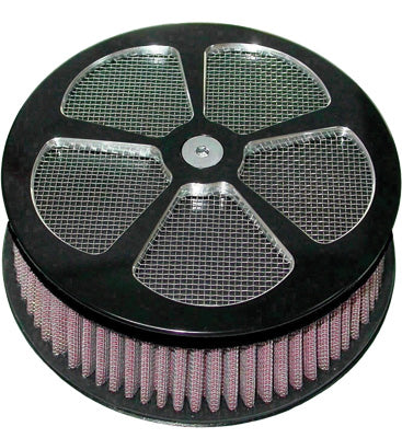 HARDDRIVE ROUND AIR CLEANER HP 5-SPOKE BLACK 5-7/8 PART# 120308 NEW