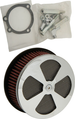 HARDDRIVE ROUND AIR CLEANER HP 4-SPOKE CHROME 5-7/8 PART# 120309 NEW