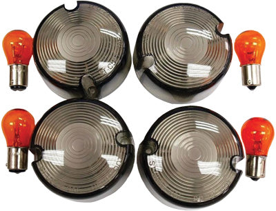 HARDDRIVE SMOKED TURN SIGNAL LENS KIT (DOMED) 161032