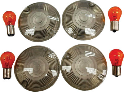 HARDDRIVE SMOKED TURN SIGNAL LENS KIT (FLAT) 161033