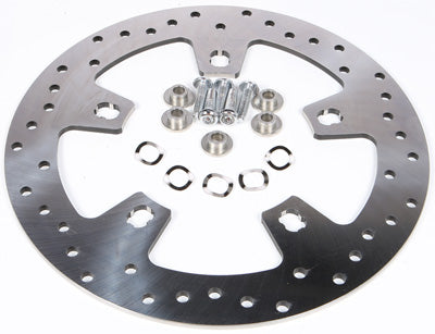 HARDDRIVE FRONT DRILLED TOURING BRAKE ROTOR STAINLESS 144152