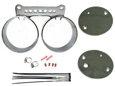 HARDDRIVE DUAL GAUGE MOUNT BRACKET KIT CHROME 169389