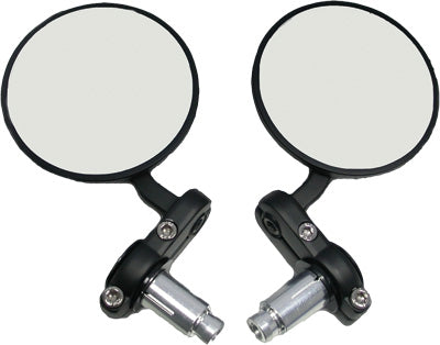 HARDDRIVE CAFE STYLE BAR END MIRRORS BLACK 270002