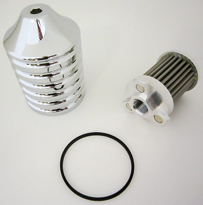 HARDDRIVE BILLET REUSABLE OIL FILTER CHROME EM-0018