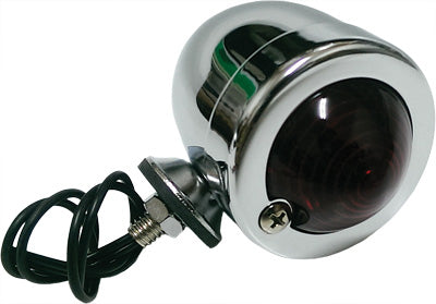 HARDDRIVE CHROME BULLET MARKER LIGHT RED LENS SINGLE FILAMENT 19355