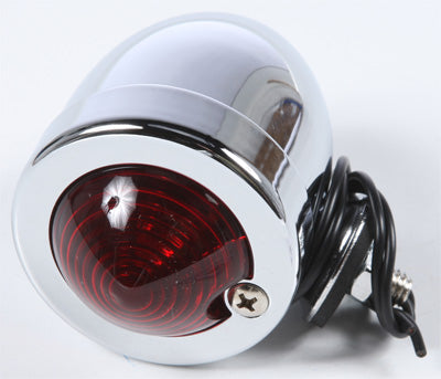 HARDDRIVE CHROME BULLET MARKER LIGHT RED LENS DUAL FILAMENT PART# 28000