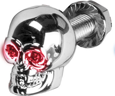 HARDDRIVE LIGHTED SKULL LIC PLATE SCREW RED PART# H040078
