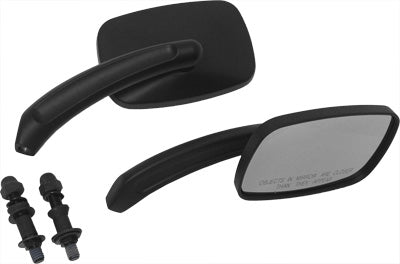 HARDDRIVE RECTANGLE CUSTOM CAST MIRROR BLACK 18-138