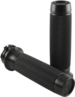 BRASS BALLS BBC KNURLED MOTO GRIPS BLACK BB08-202