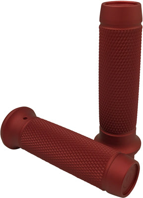 BRASS BALLS BBC KNURLED MOTO GRIPS RED BB08-257
