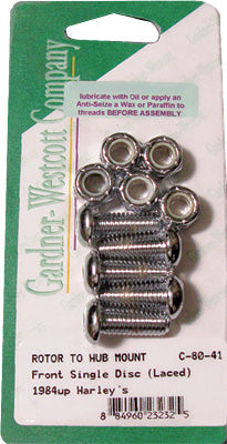 GARDNERWESTCOTT FRONT BRAKE ROTOR ALLEN BOLTS (CHROME) C-80-41