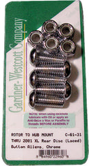 GARDNERWESTCOTT REAR BRAKE ROTOR ALLEN BOLTS (CHROME) PART# C-61-31