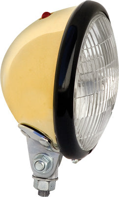 PAUGHCO SOLID BRASS HEADLIGHT W/BLACK RING PART# 1300BRB NEW