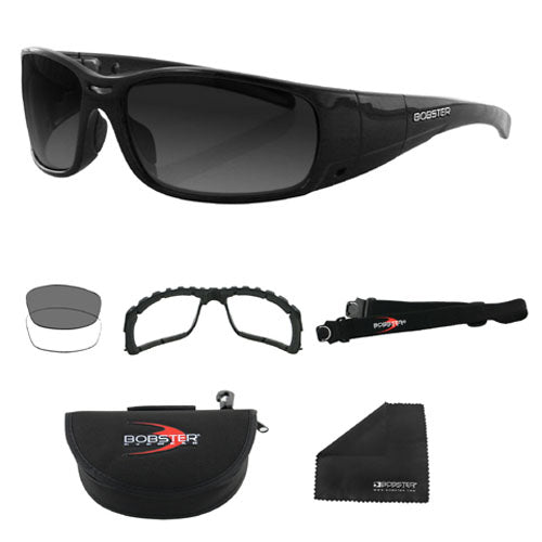 Zan Headgear BGUN001 GUNNER CONVERTIBLE BLACK FRAME PHOTOCHROMIC & CLEAR LENSES