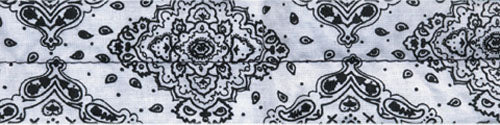 Zan Headgear D102 COOLDANNA 100% COTTON WHITE PAISLEY