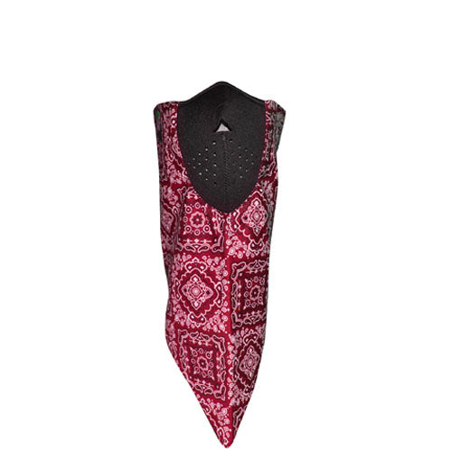 Zan Headgear WNEO106 NEODANNA 100% COTTON BANDANNAW NEOPRENE RED PAISLEY