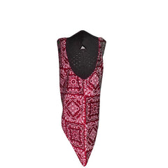 Zan Headgear WNEO106 NEODANNA 100% COTTON BANDANNAW NEOPRENE RED PAISLEY
