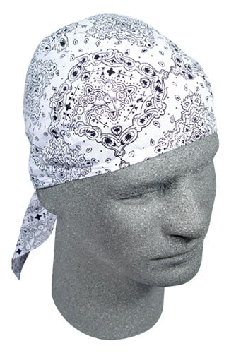Zan Headgear Z102 FLYDANNA 100% COTTON WHITE PAISLEY