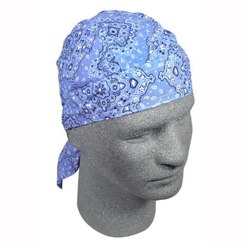 ZANheadgear Z108C FLYDANNA 100% COTTON SKY BLUE PAISLEY