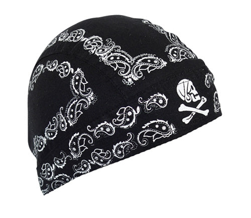 Zan Headgear Z500 FLYDANNA 100% COTTON SKULL PAISLEY BLACK