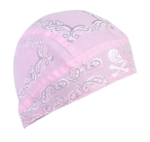 Zan Headgear Z502 FLYDANNA 100% COTTON SKULL PAISLEY LIGHT PINK