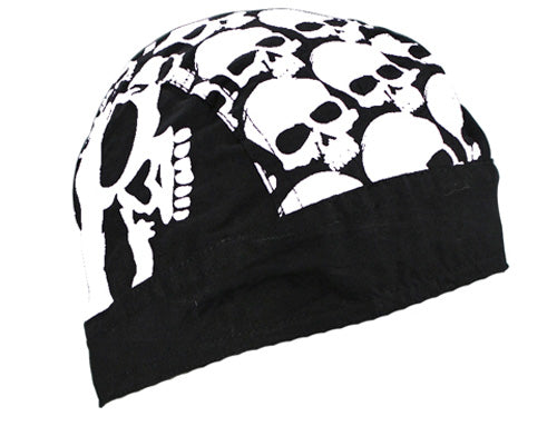 Zan Headgear Z525 FLYDANNA 100% COTTON BIG WHITE SKULL HEADS