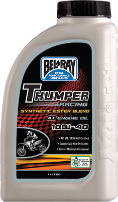 BEL-RAY THUMPER SYNTHETIC ESTER BLEND 4T ENGINE OIL 10W-40 LITER PART# 99520-B1L