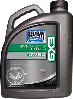 BEL-RAY EXS FULL SYNTHETIC ESTER 4T EN GINE OIL 10W-50 4-LITER PART# 99160-B4LW