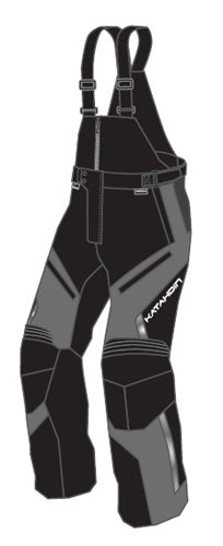 KATAHDIN GEAR KATHADIN GEAR MEN'S X2.5 SNOWMOBILE BIB REG BLACK/GREY-SM 84192802