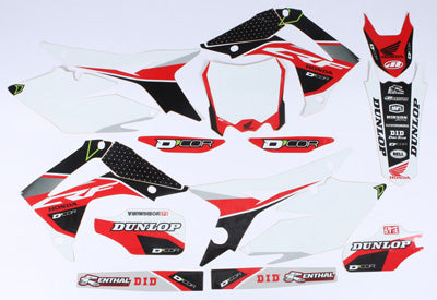 D COR HONDA RACELINE GRAPHICS COMPLETE KIT (WHITE) PART# 20-10-440 NEW