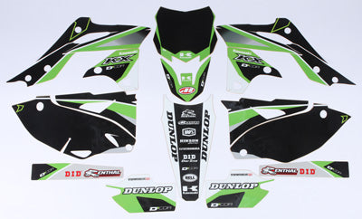 D COR KAWASAKI RACELINE GRAPHICS COMPLETE KIT (BLACK) PART# 20-20-226 NEW