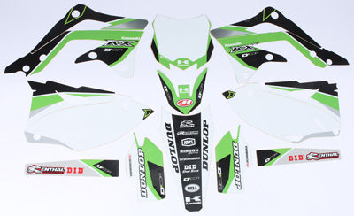 D COR KAWASAKI RACELINE GRAPHICS COMPLETE KIT (WHITE) PART# 20-20-456 NEW