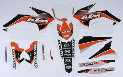 D COR KTM RACELINE GRAPHICS COMPLETE KIT (WHITE) PART# 20-30-201 NEW