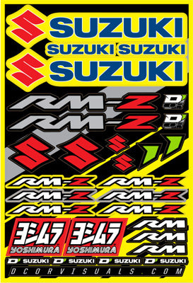 D COR DECAL SHEET SUZUKI RMZ 12 X18 PART# 40-40-100 NEW