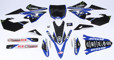 D COR YAMAHA RACELINE GRAPHICS COMPLETE GRAPHIC KIT BLACK PART NUMBER 20-50-251