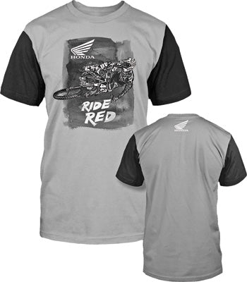 D COR LET'S MOTO HONDA T-SHIRT GREY/BLACK XLARGE 80-109-4