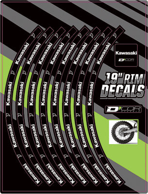 D COR RIM DECALS 19" KAWASAKI LOGO REAR 40-80-201