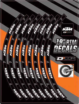 D COR RIM DECALS 19" KTM LOGO REAR 40-80-203