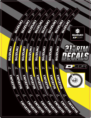 D COR Rim Decals 21" Suzuki Logo Front PART NUMBER 40-80-206