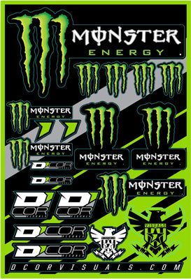 D COR DECAL SHEET MONSTER ENERGY PART# 40-90-102 NEW
