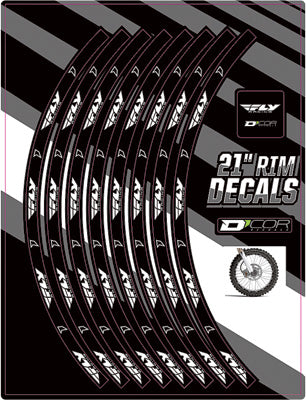 D COR RIM DECALS 21" FLY LOGO FRONT 40-80-212